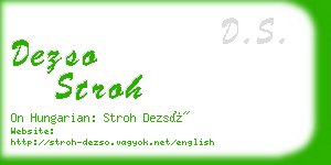 dezso stroh business card